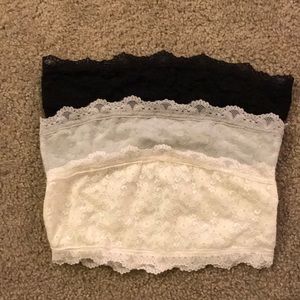 Kimchi Blue Lace Bandeau Set (black, grey, white)